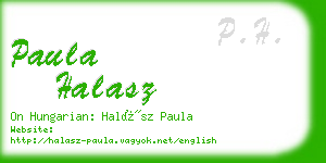 paula halasz business card